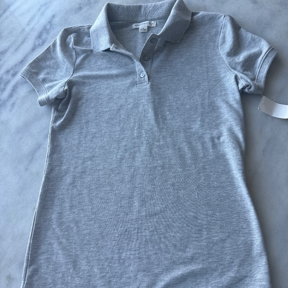 Aeropostale Heather Gray button down polo